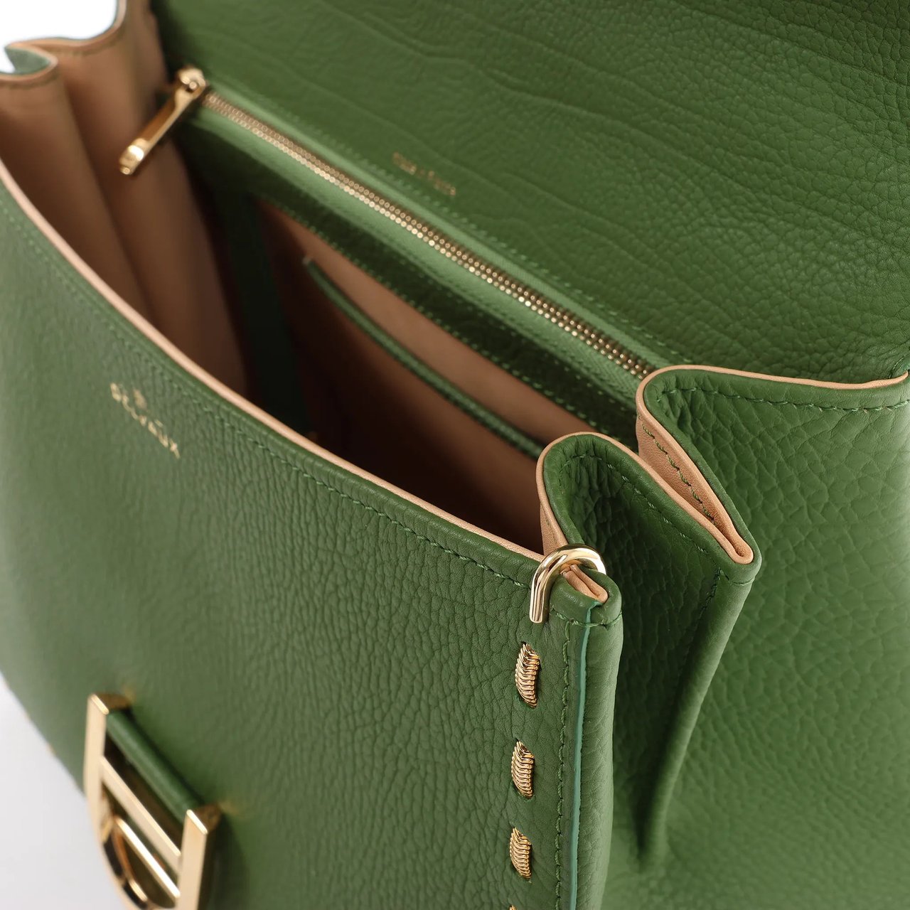 Delvaux Brillant MM Leather 2Way Handbag in Green Groen