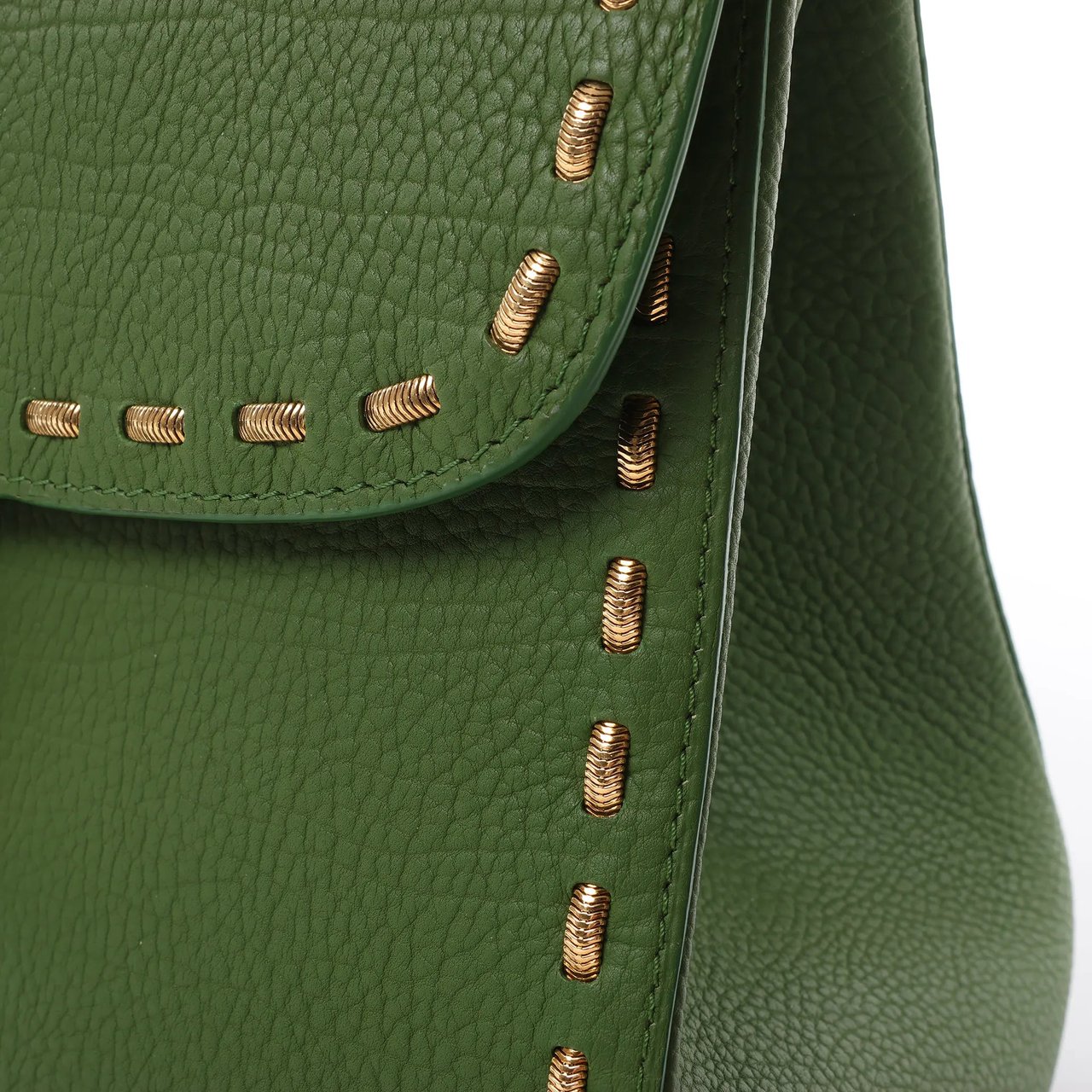 Delvaux Brillant MM Leather 2Way Handbag in Green Groen
