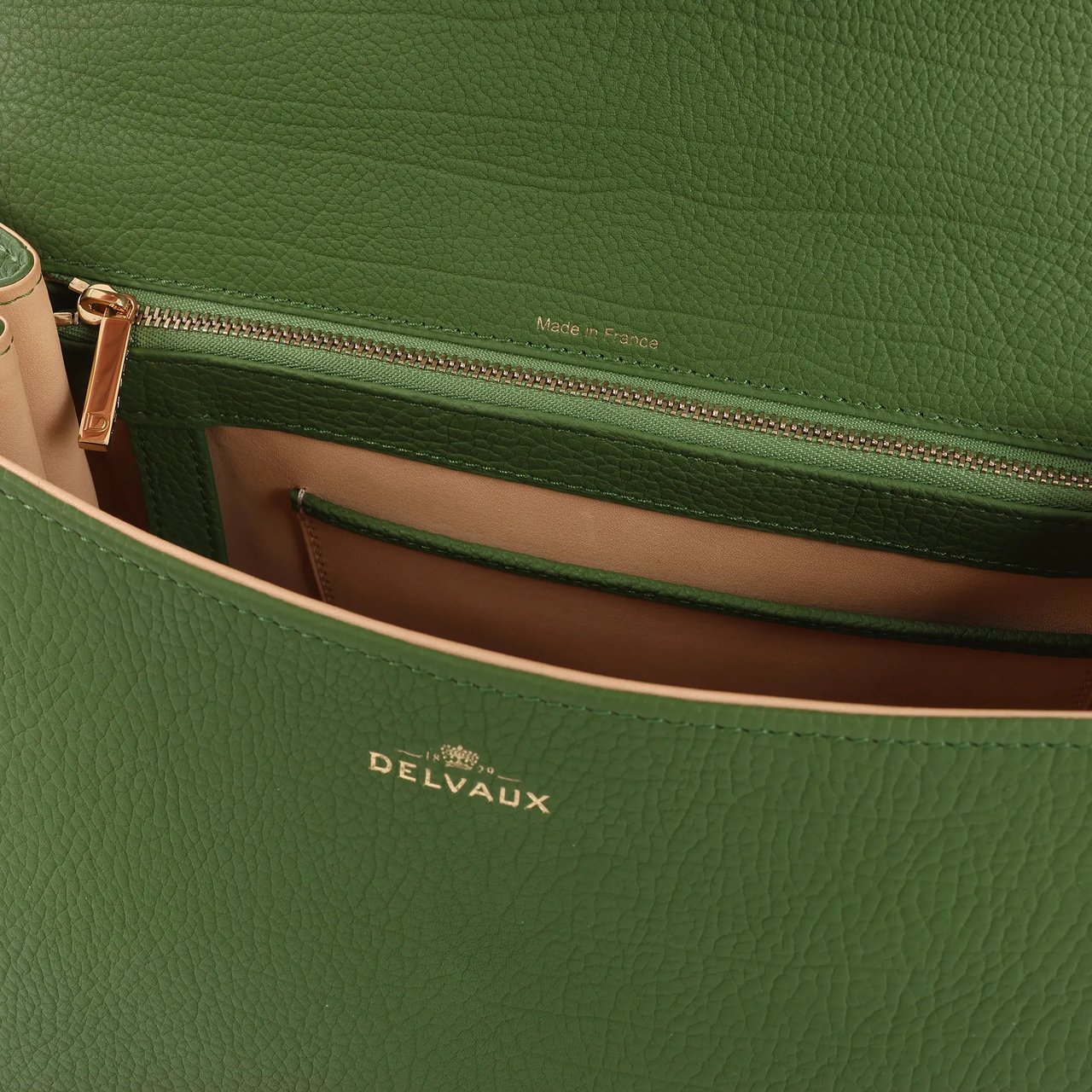 Delvaux Brillant MM Leather 2Way Handbag in Green Groen