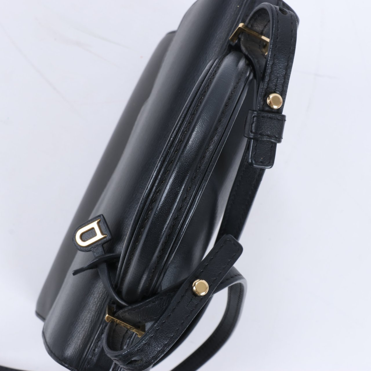 Delvaux Tempête PM Leather 2Way Crossbody Bags in Black Zwart