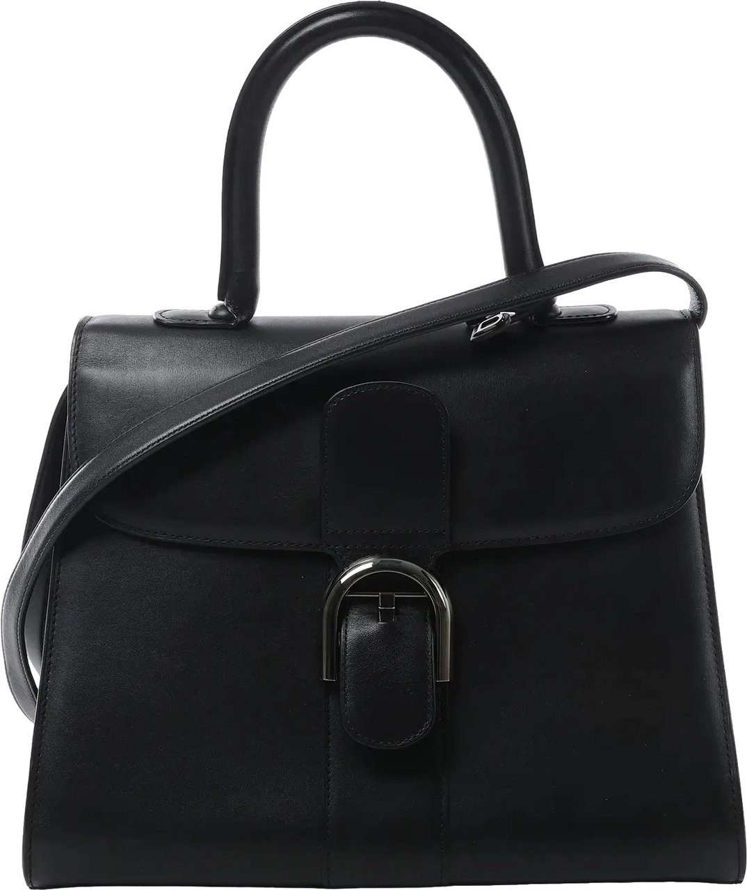 Delvaux Brillant MM Leather 2Way Handbag in Black Zwart