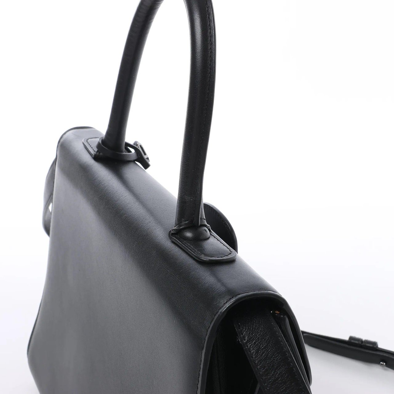 Delvaux Brillant MM Leather 2Way Handbag in Black Zwart