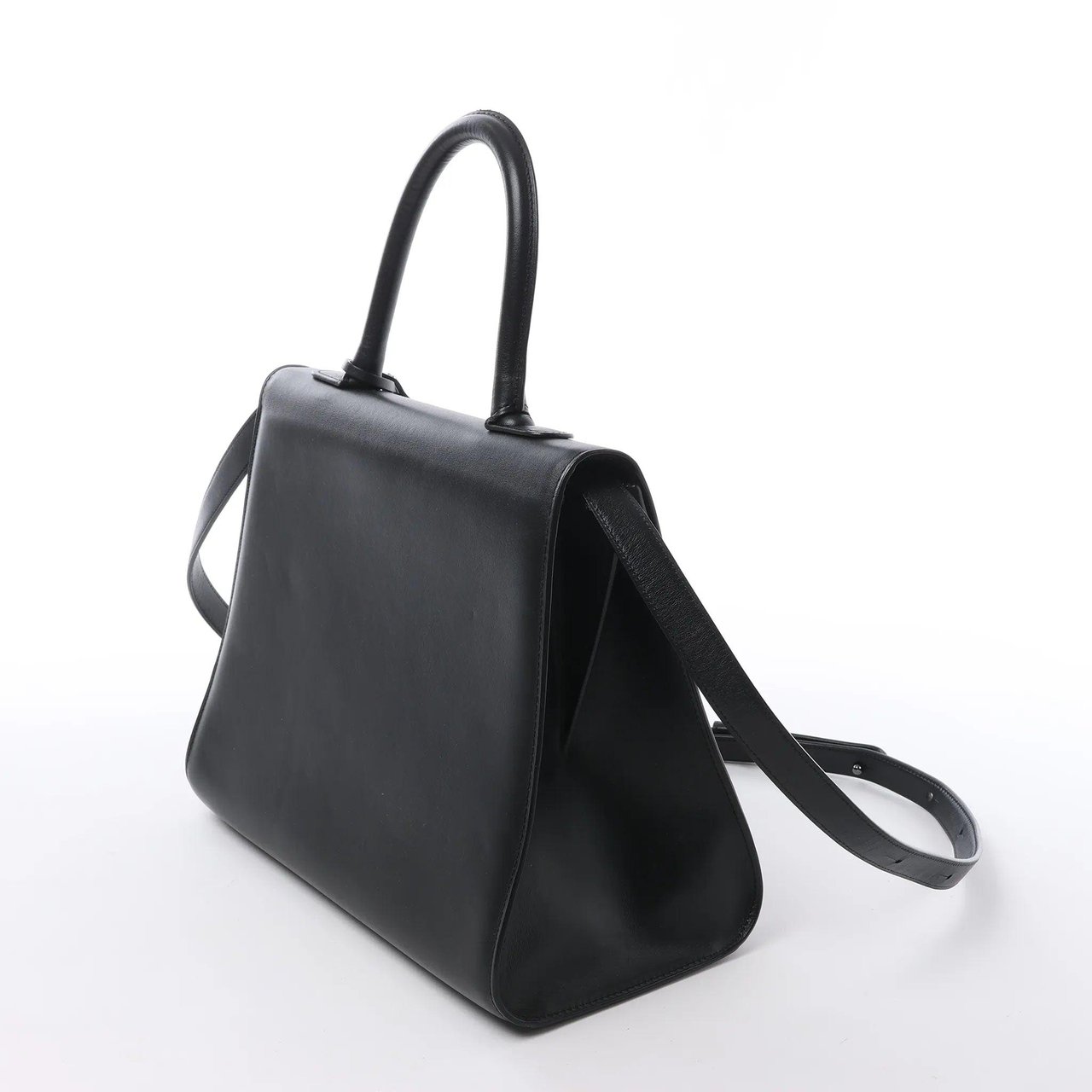 Delvaux Brillant MM Leather 2Way Handbag in Black Zwart