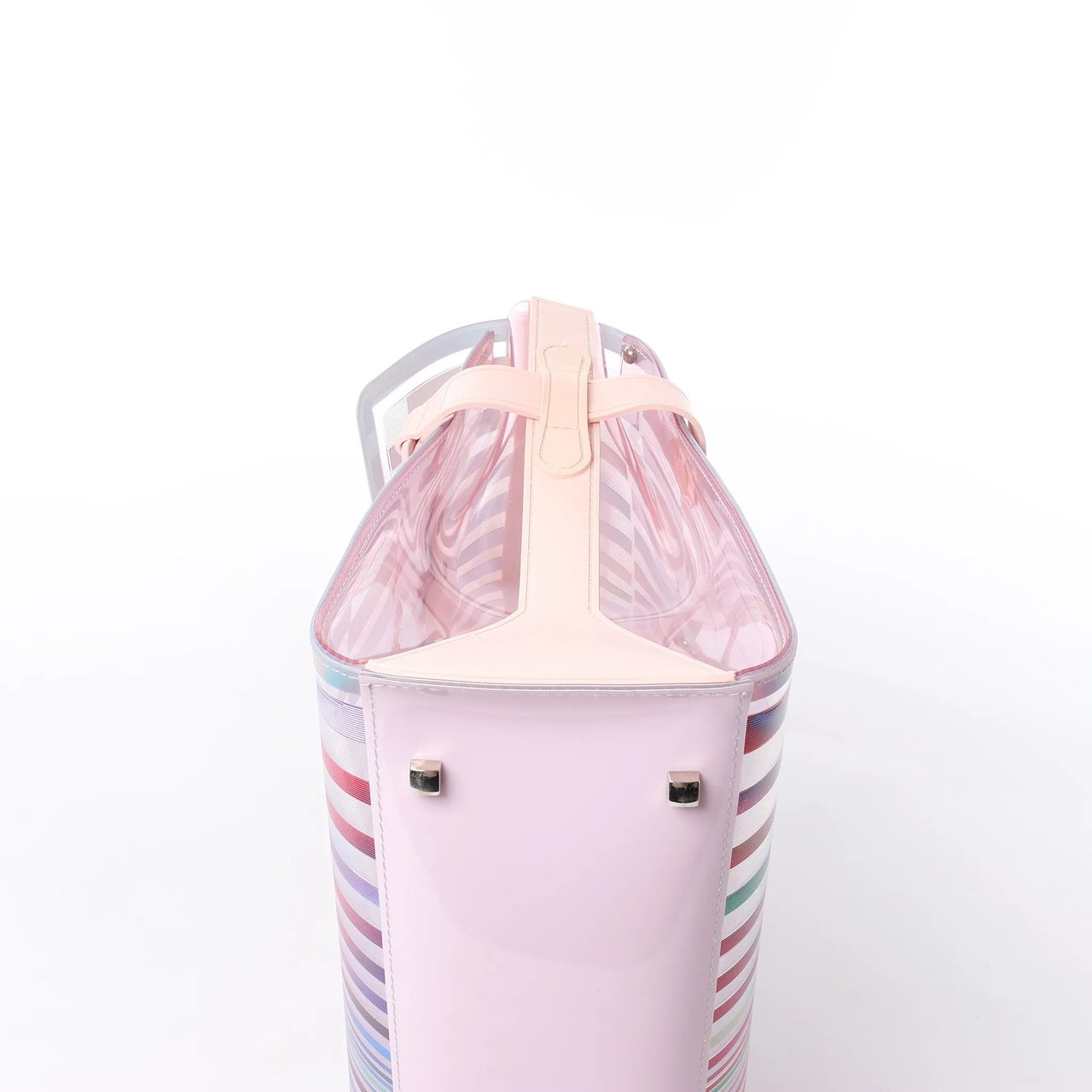 Delvaux Tempête GM Vinyl & Rubber 2Way Handbag in Pink Roze