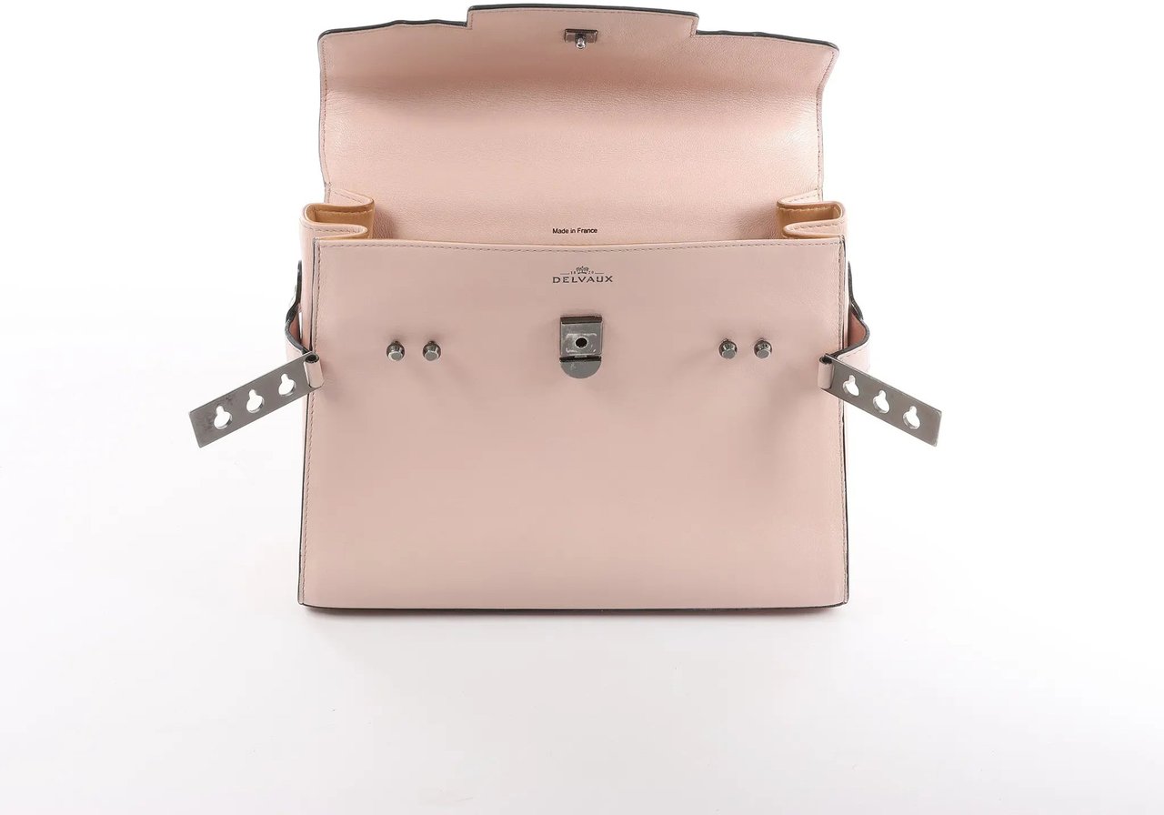 Delvaux Tempête MM Leather 2Way Handbag in Pink Roze