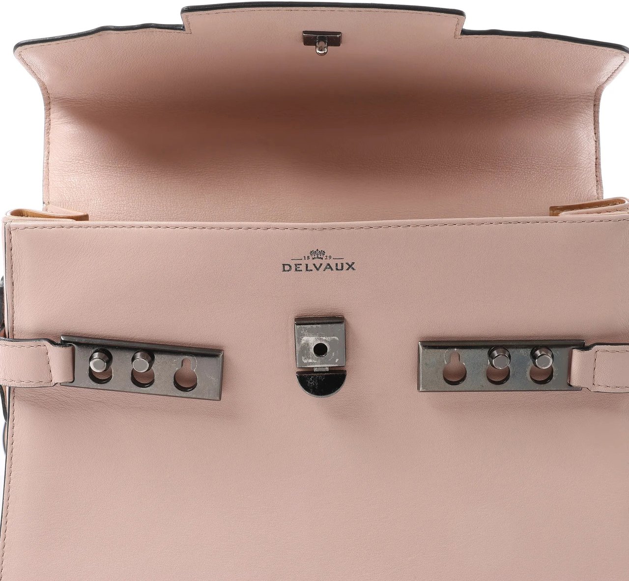 Delvaux Tempête MM Leather 2Way Handbag in Pink Roze