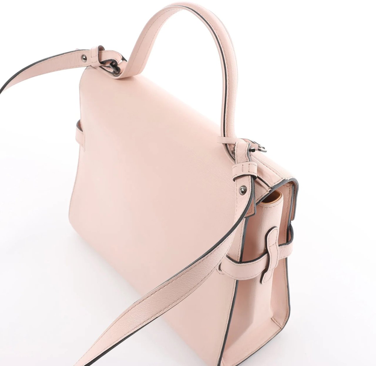 Delvaux Tempête MM Leather 2Way Handbag in Pink Roze