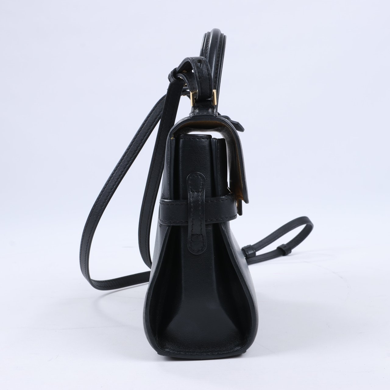 Delvaux Tempête PM Leather 2Way Crossbody Bags in Black Zwart