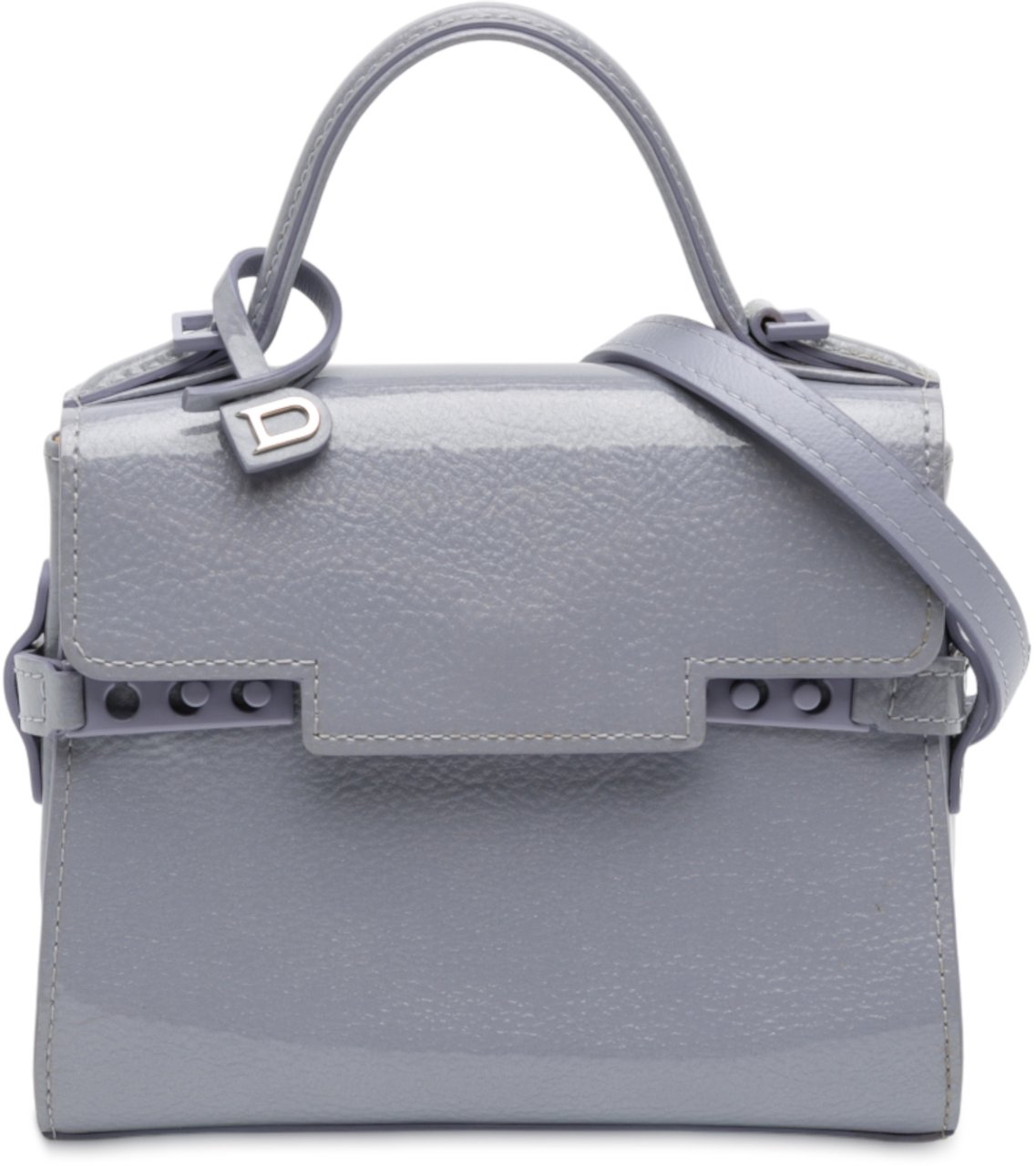 Delvaux Micro Patent Tempete Satchel Paars