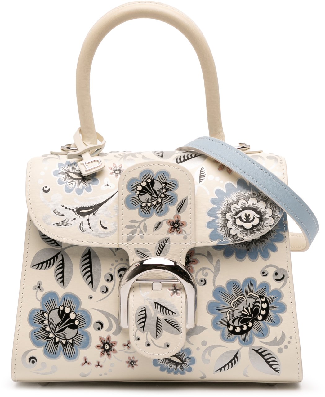 Delvaux MIni Smooth Calfskin Brillant Blooming Crystalline Satchel Bruin