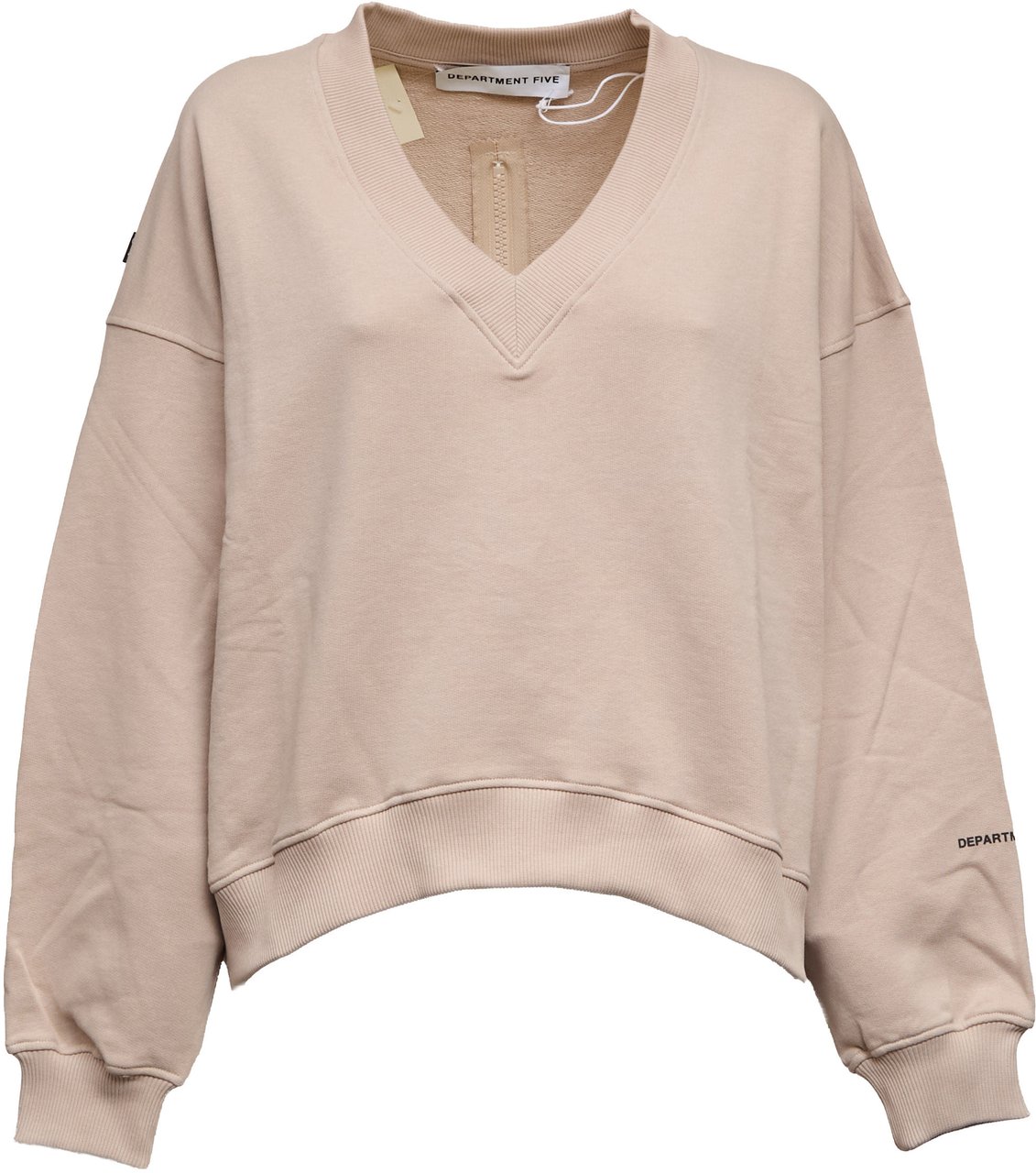 DEPARTMENT5 Felpa Rare Scollo V Con Zip Dietro Beige