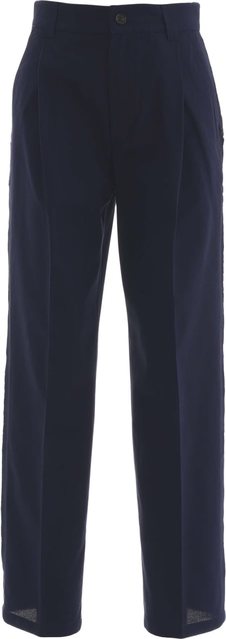 DEPARTMENT5 Cotton-linen blend pants Blauw