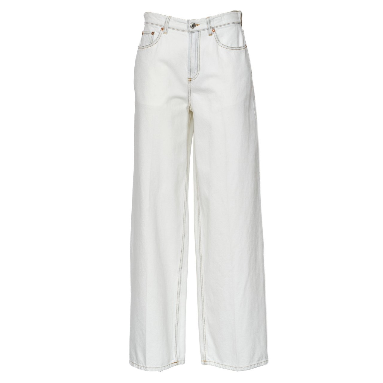DEPARTMENT5 Express Contrast Stitch Wide-Leg Jeans Wit