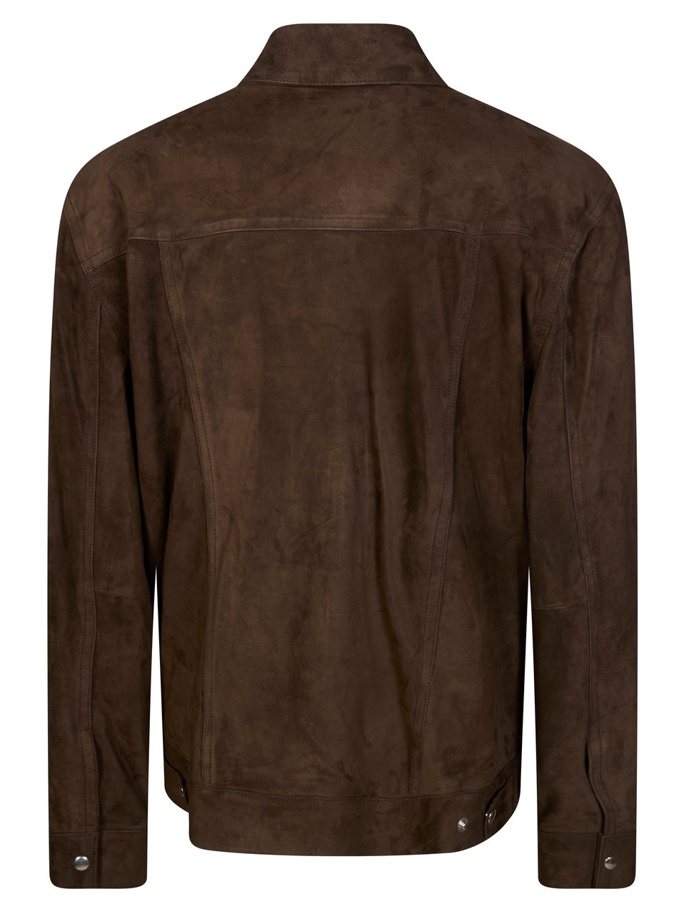DEPARTMENT5 Brown Suede Boxy Snap Jacket Zwart