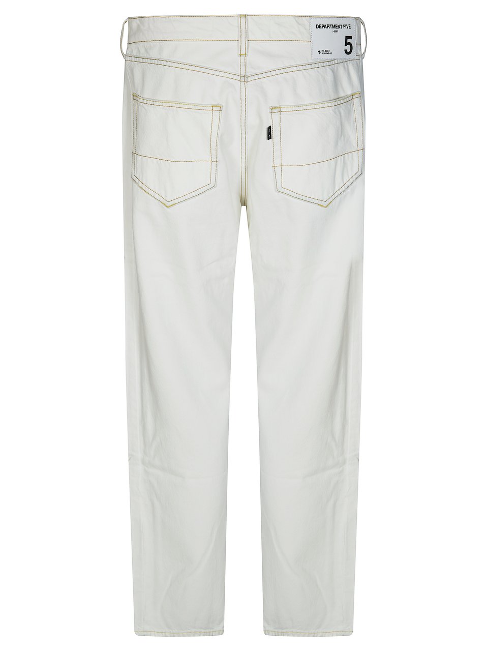 DEPARTMENT5 Ecru Straight Leg Contrast Stitching Jeans Wit