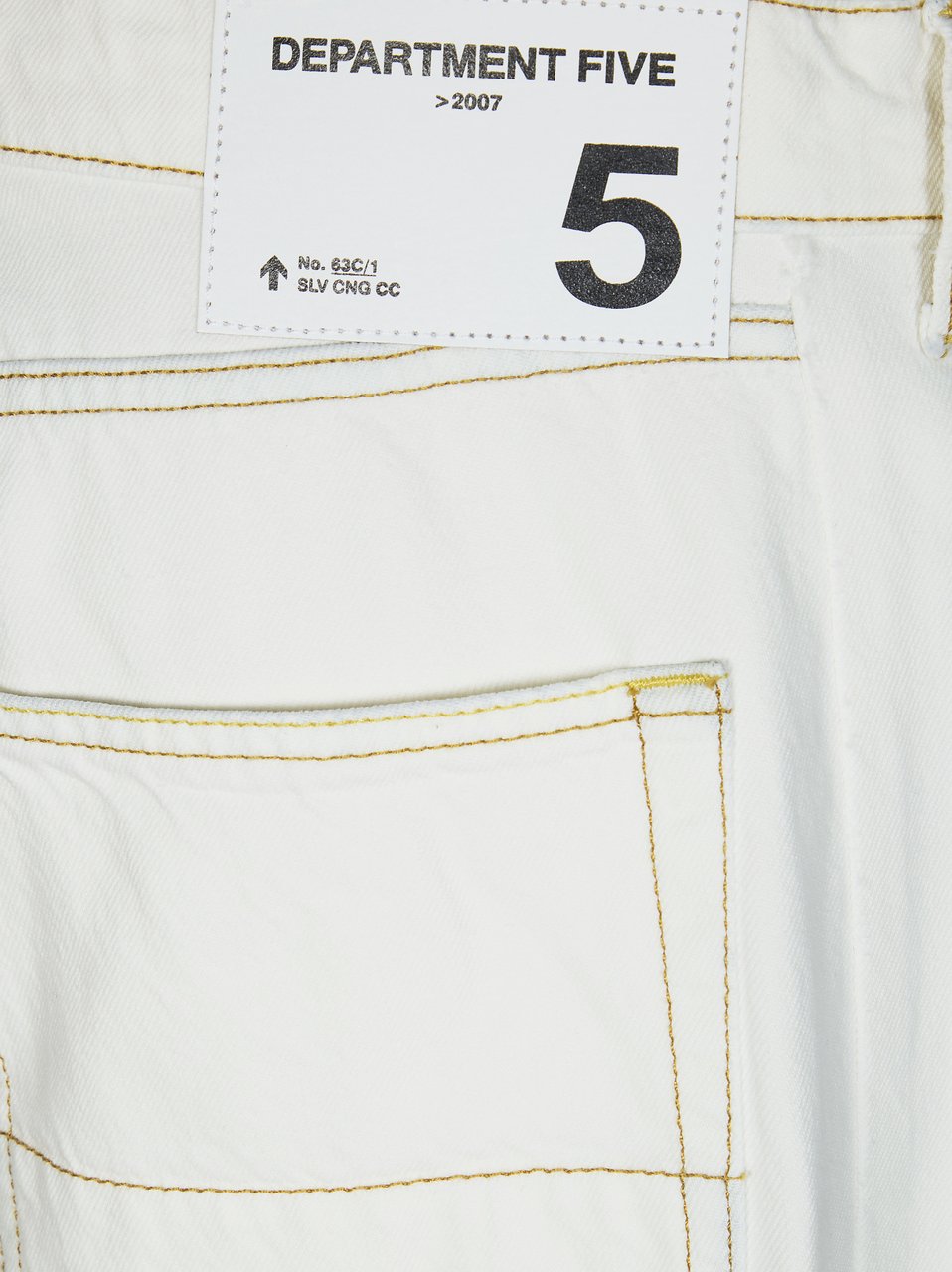 DEPARTMENT5 Ecru Straight Leg Contrast Stitching Jeans Wit