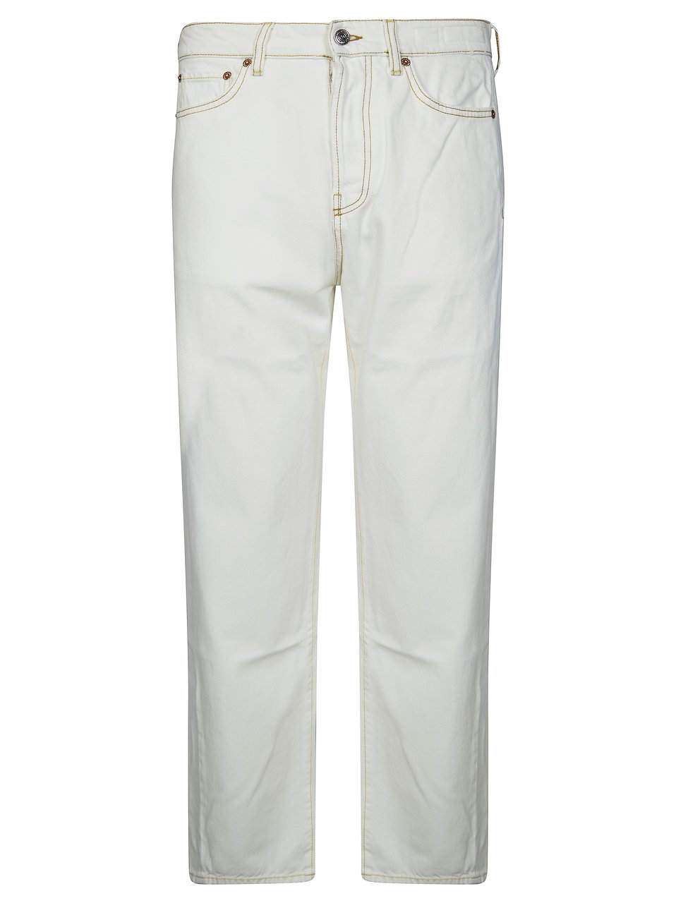 DEPARTMENT5 Ecru Straight Leg Contrast Stitching Jeans Wit