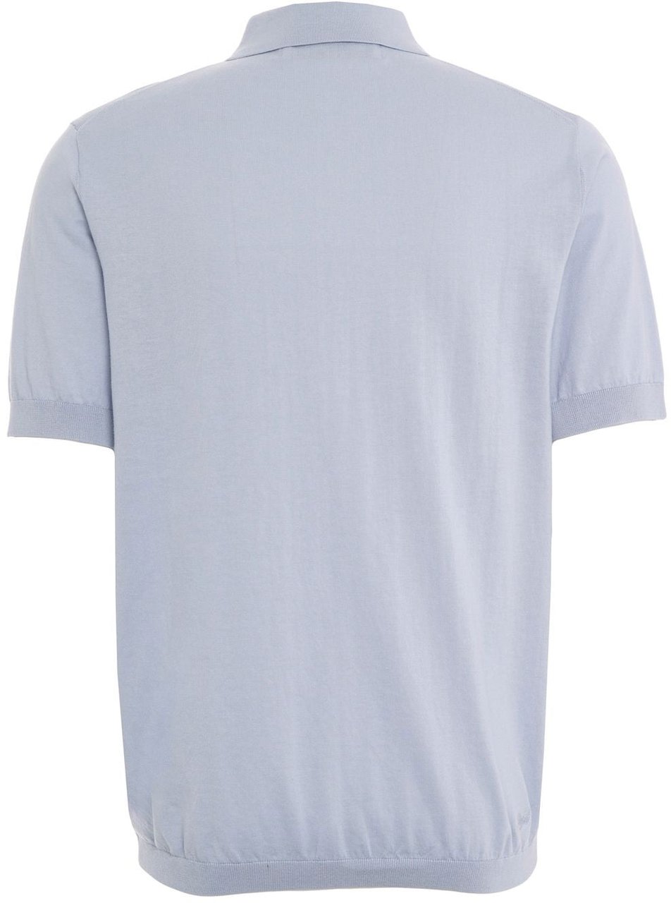 DEPARTMENT5 Cotton-silk blend polo Blauw
