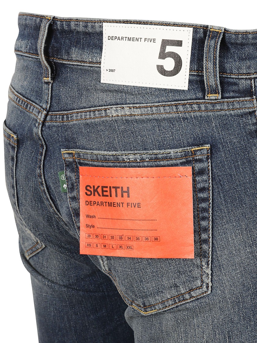 DEPARTMENT5 Distressed Slim Fit Denim Jeans Grijs