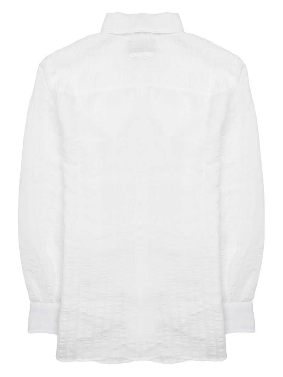 DEPARTMENT5 Structured Collar White Button-Up Shirt with Textured Fabric Wit