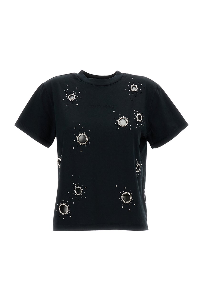 Des Phemmes Boxy Fit Crew Neck T-Shirt Zwart