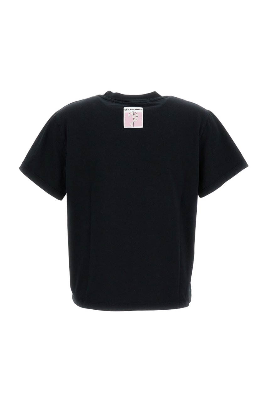 Des Phemmes Boxy Fit Crew Neck T-Shirt Zwart
