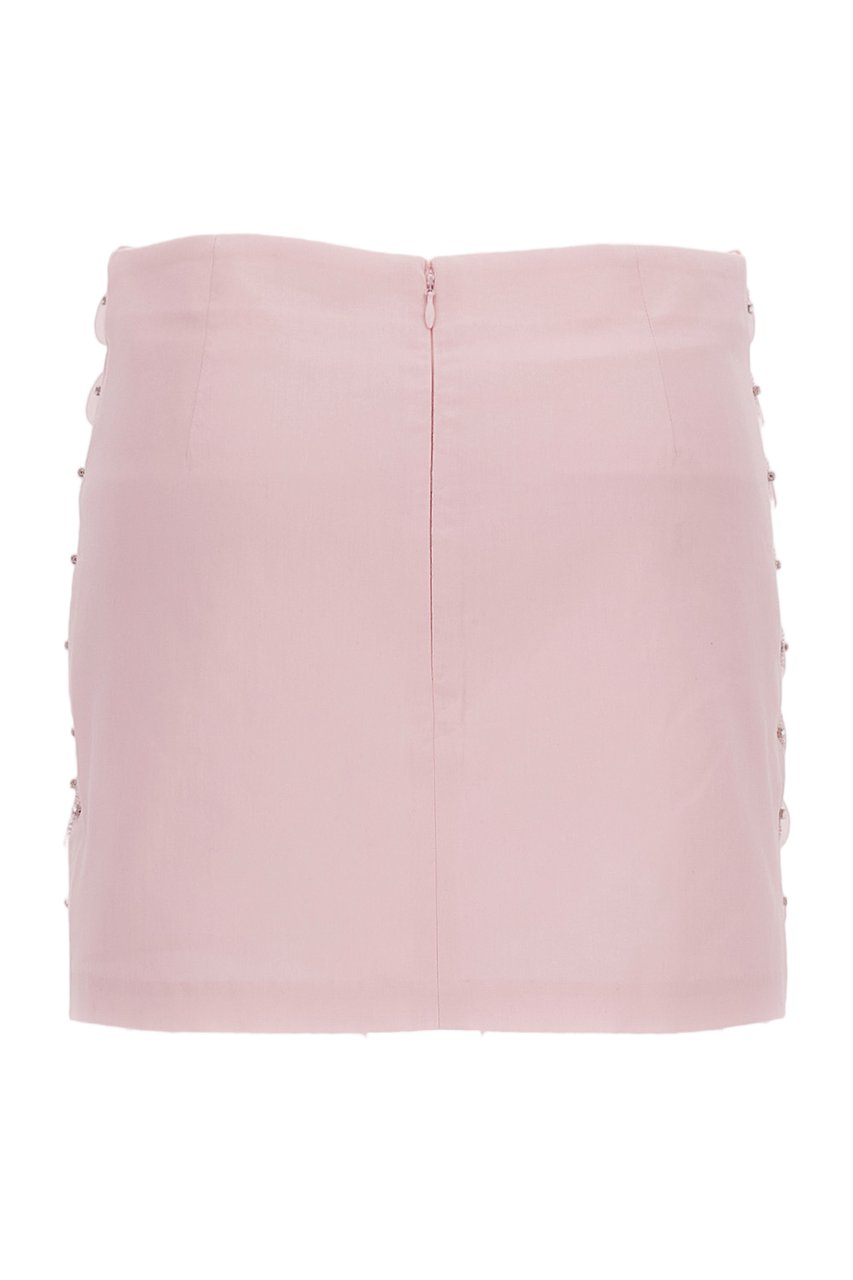 Des Phemmes Rhinestone And Macro Sequin Mini Skirt Roze