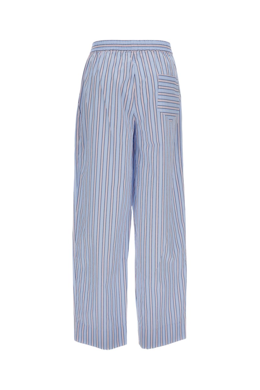Des Phemmes Crystal-Embellished Striped Pants Blauw