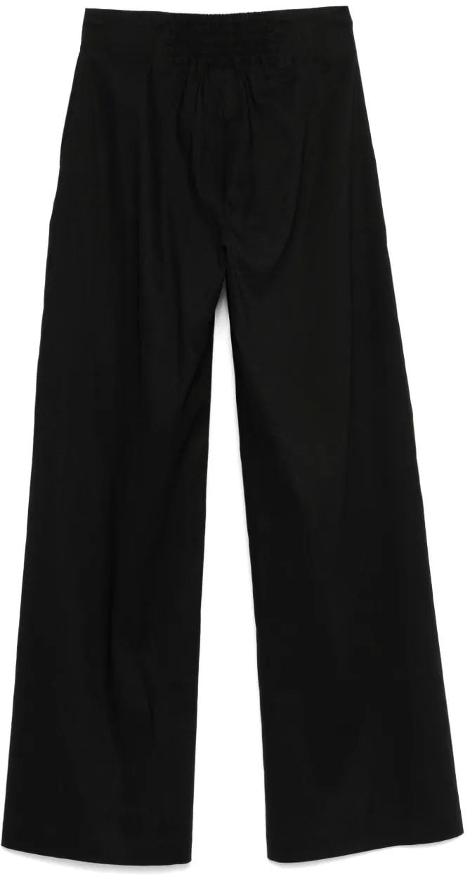 D-Exterior Tailored Straight-Leg Pants With Minimalist Design Zwart