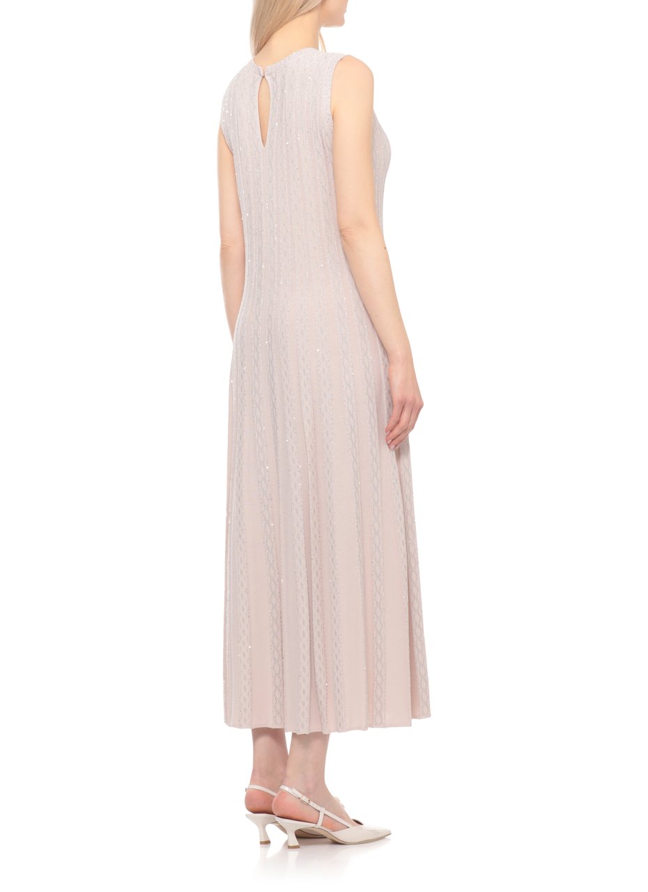 D-Exterior Pink Viscose Dress With All-Over Sequin Details Roze