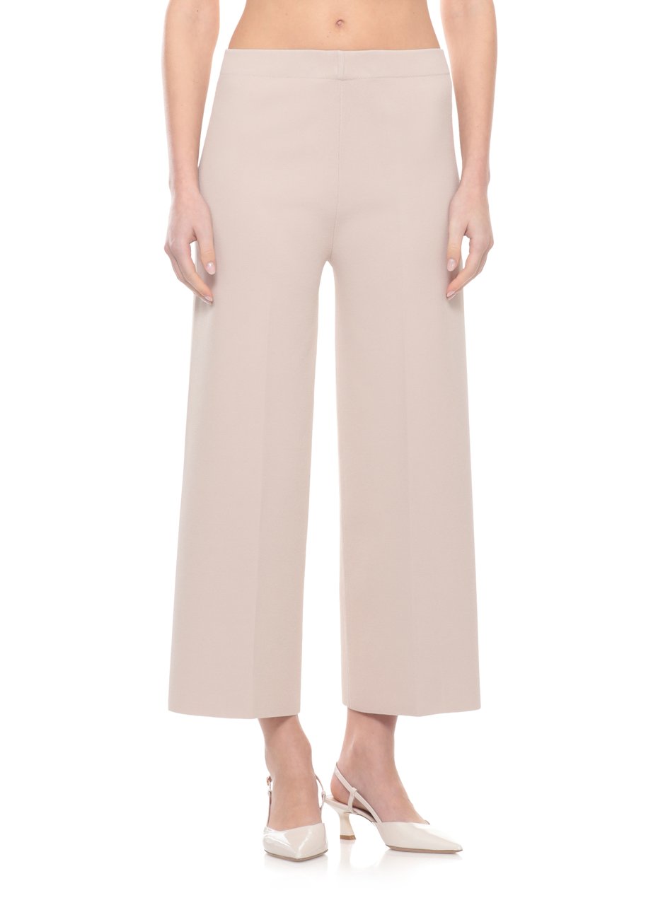 D-Exterior Beige Viscose Straight-Leg Pants Neutraal