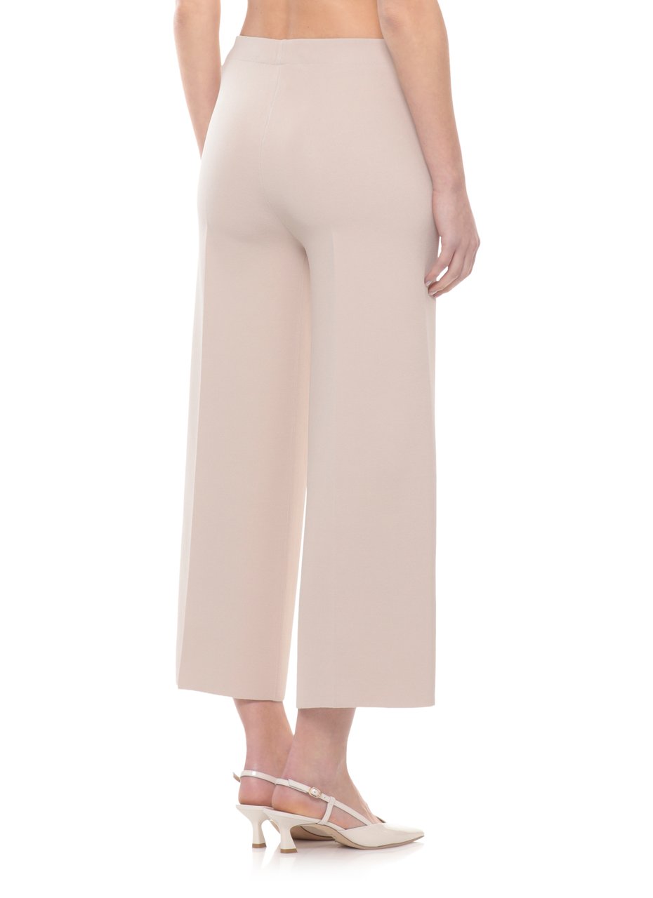 D-Exterior Beige Viscose Straight-Leg Pants Neutraal