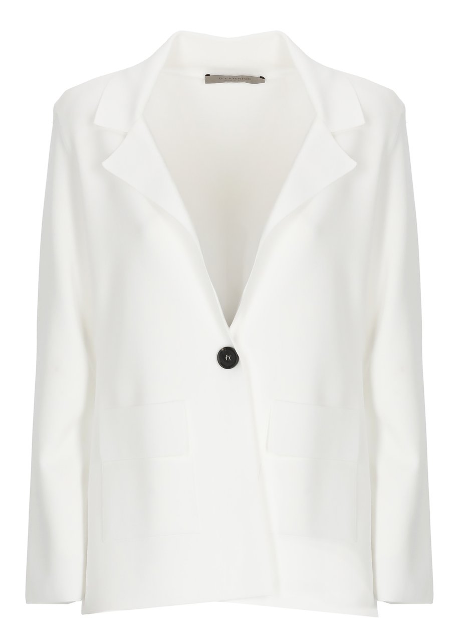 D-Exterior White Viscose Single Breasted Blazer Wit