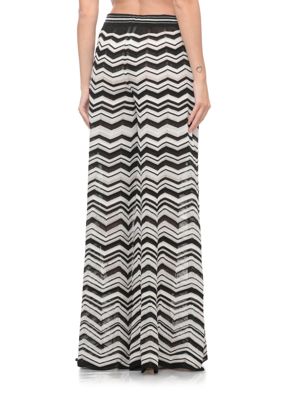 D-Exterior Black Lurex Geometric Straight-Leg Pants Grijs