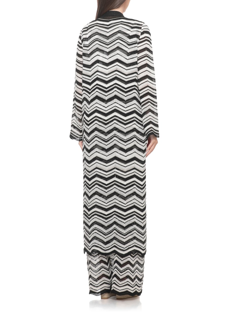 D-Exterior Black Chevron Lurex Cardigan Grijs