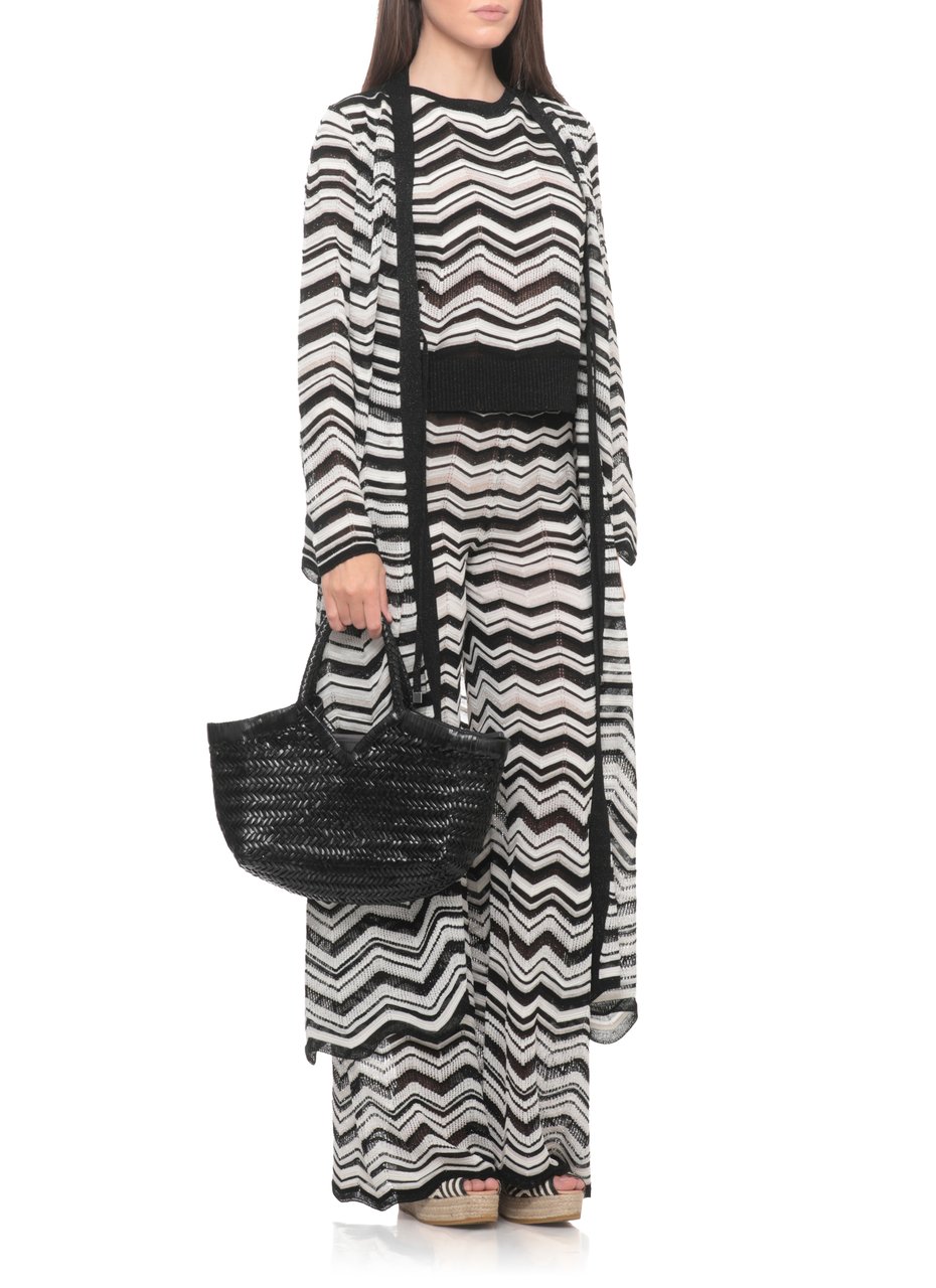 D-Exterior Black Chevron Lurex Cardigan Grijs