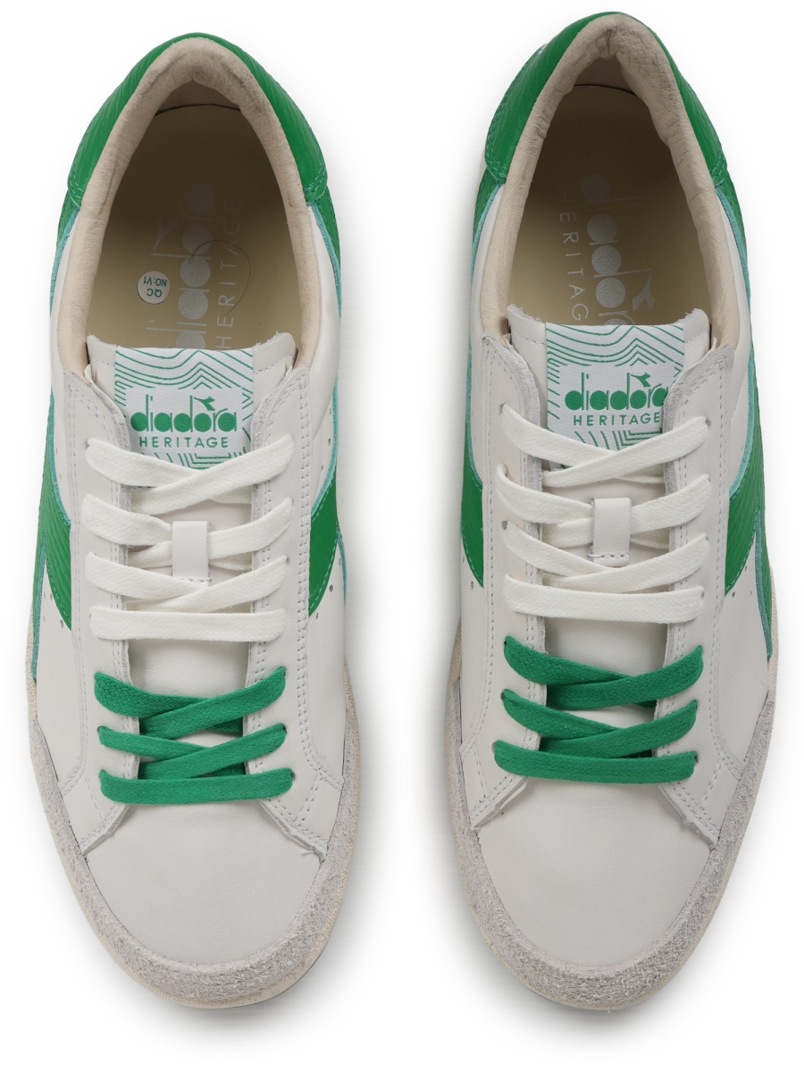 Diadora White Prestige Used Green Sneakers Wit