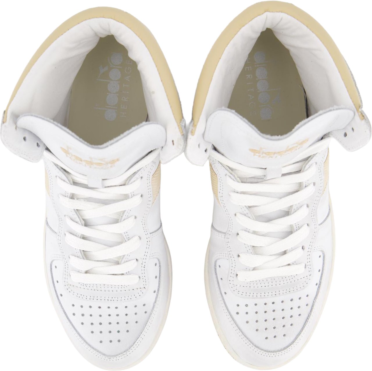 Diadora Dames Mi Basket Used Wit/Beige Wit