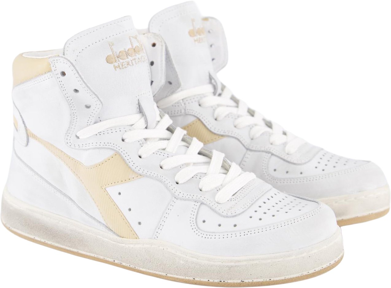 Diadora Dames Mi Basket Used Wit/Beige Wit