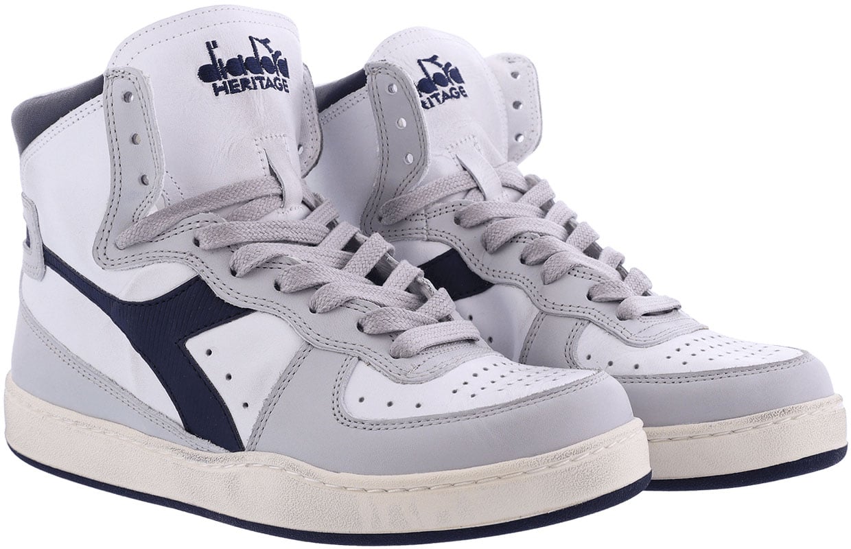 Diadora Dames Mi Basket Used Wit/Grijs sneakers Wit