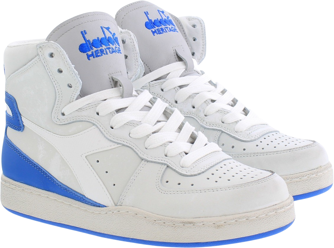 Diadora Dames Mi Basket Used Wit/Blauw Wit