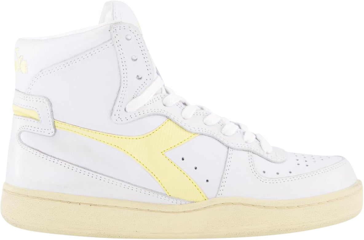 Diadora Dames Mi Basket Used Wit/Geel Wit