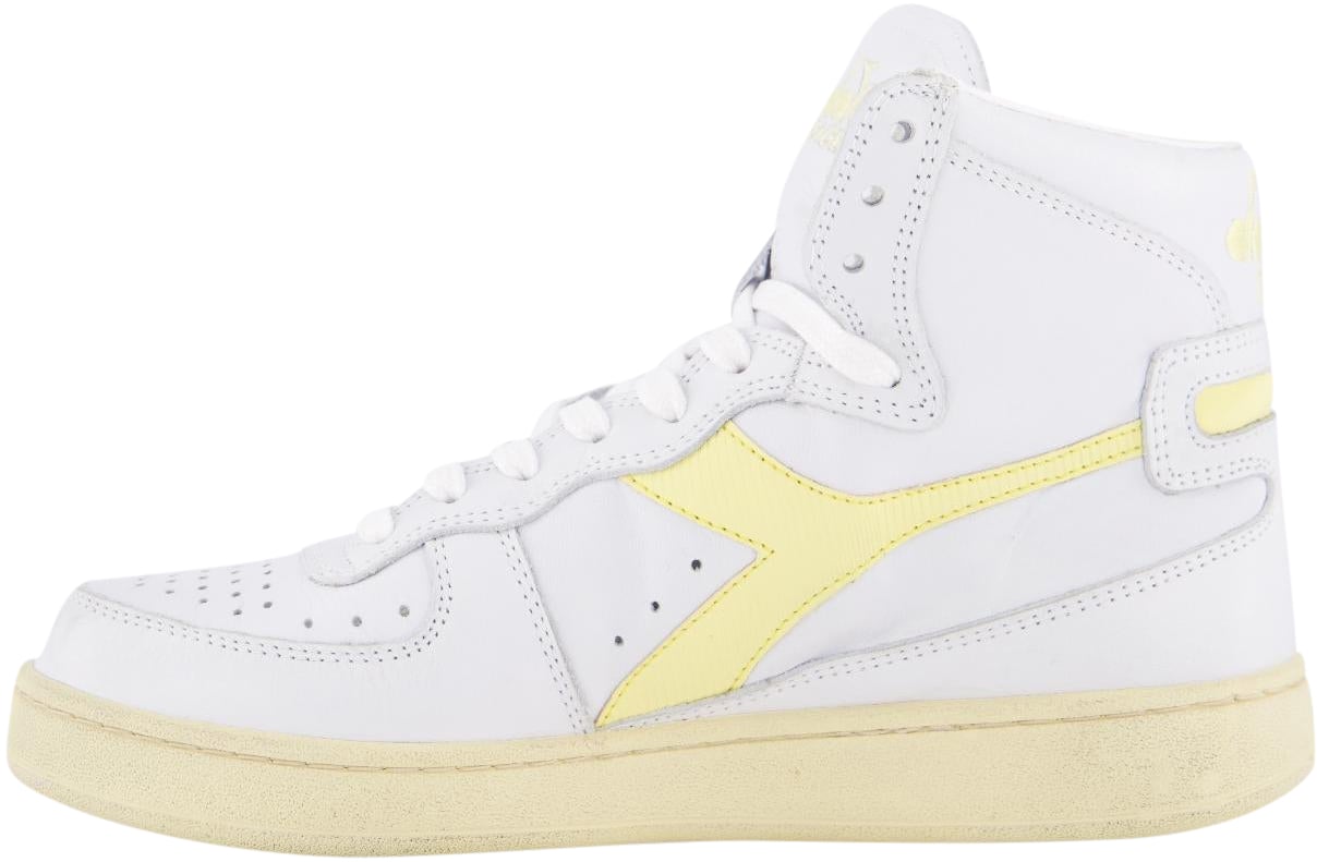 Diadora Dames Mi Basket Used Wit/Geel Wit