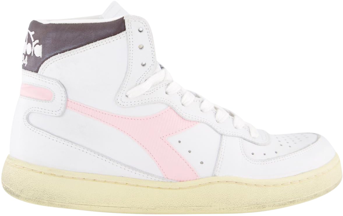 Diadora Dames Mi Basket Used Wit/Pink Wit