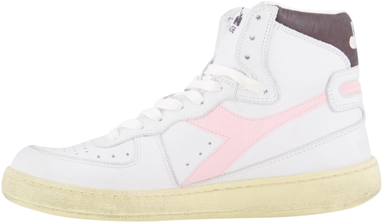 Diadora Dames Mi Basket Used Wit/Pink Wit