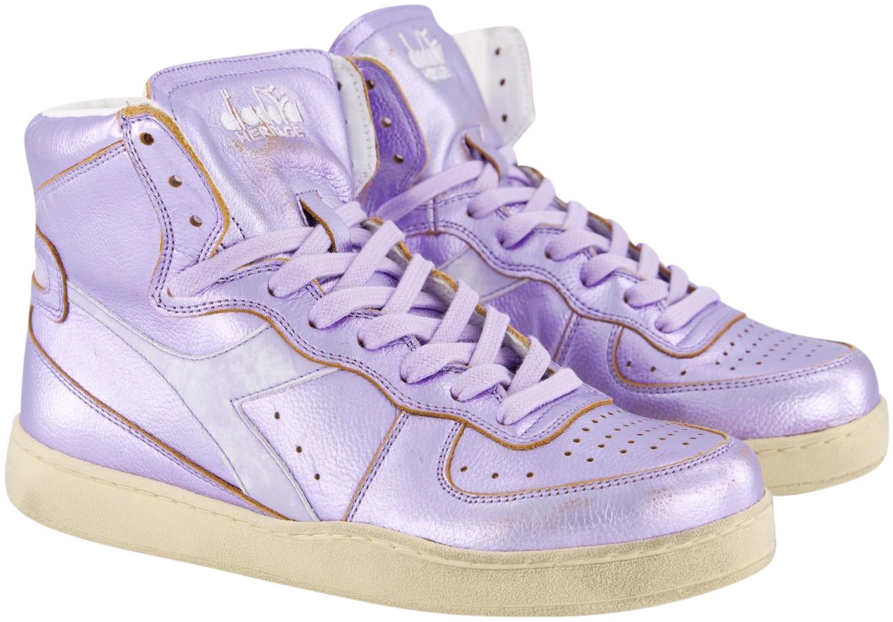 Diadora Dames Mi Basket Metal Sneaker Paars Geel