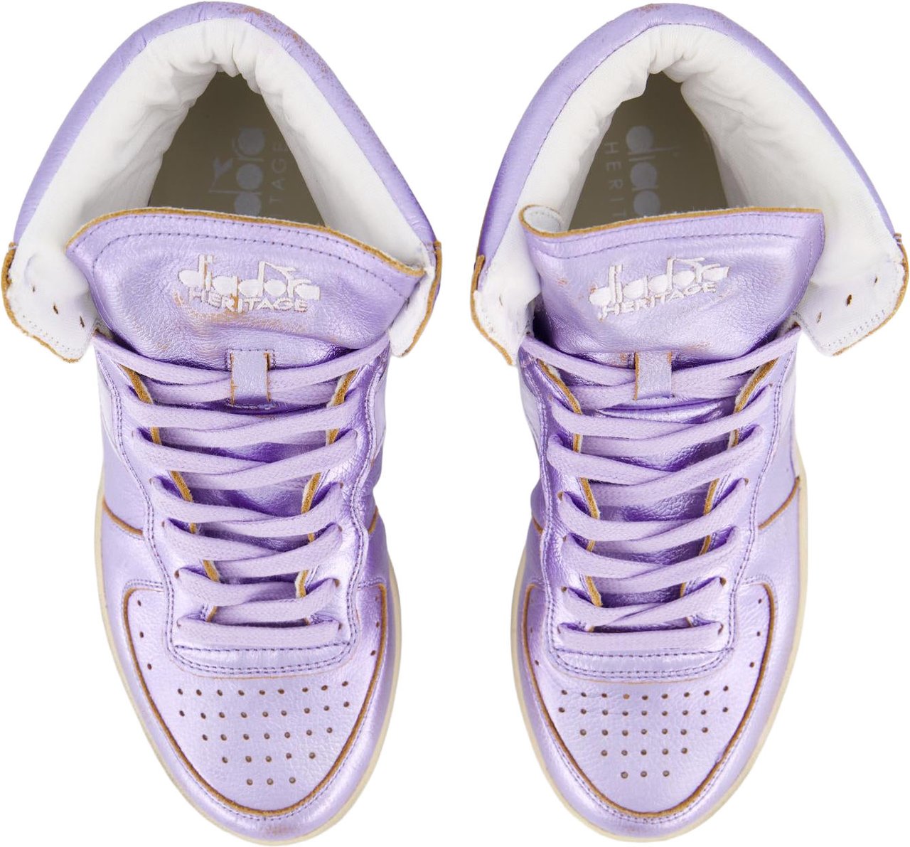 Diadora Dames Mi Basket Metal Sneaker Paars Geel