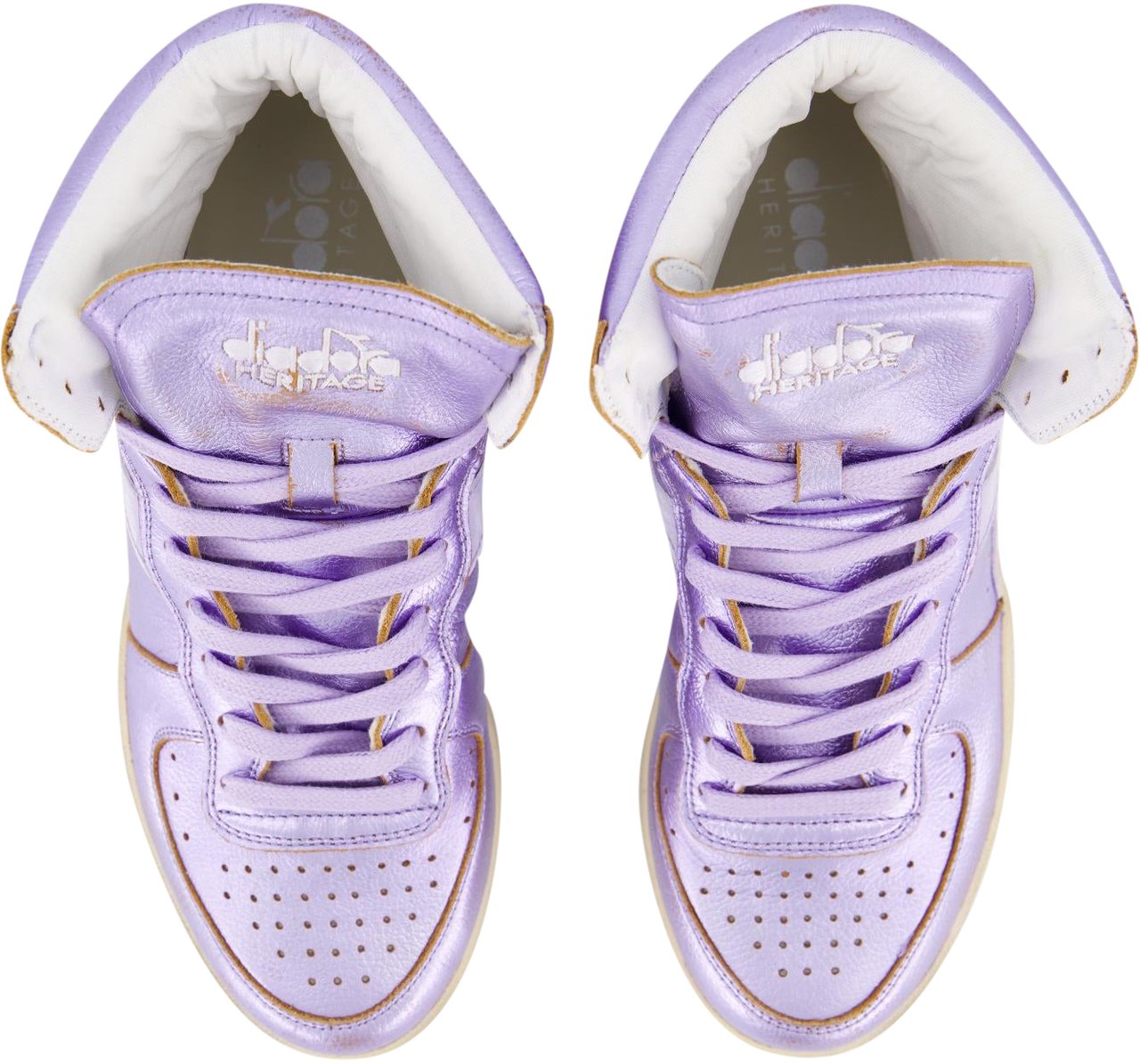 Diadora Dames Mi Basket Metal Sneaker Paars Geel