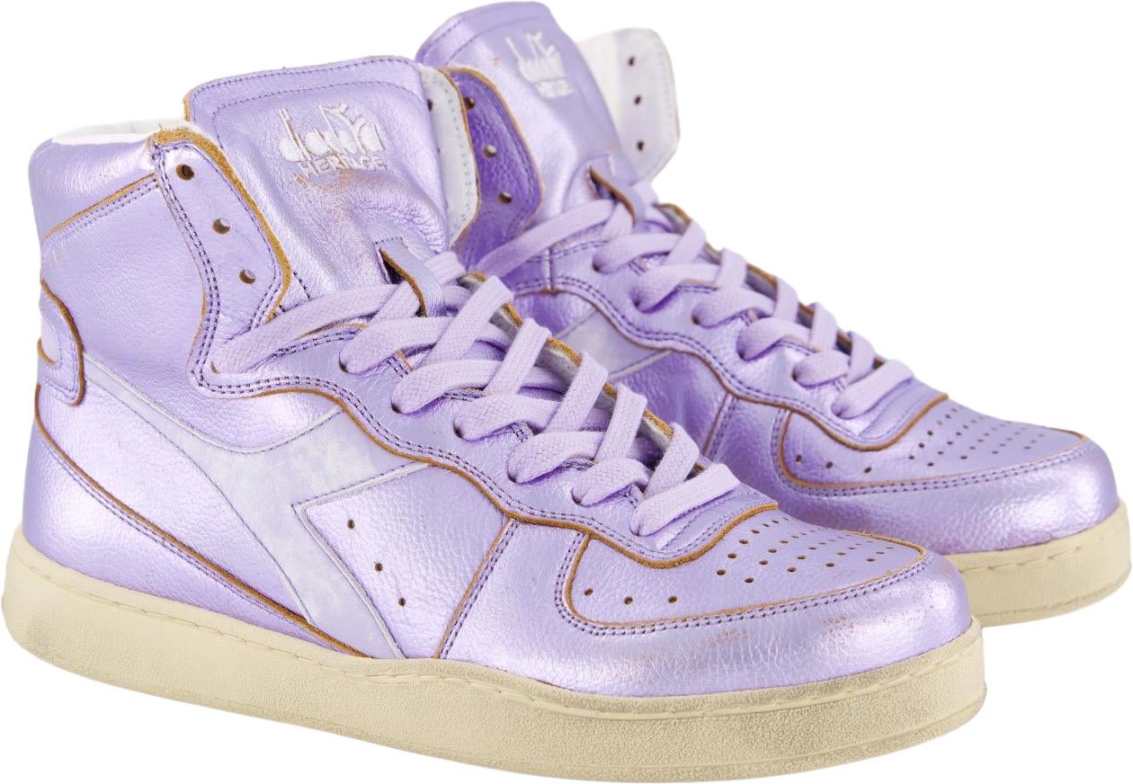 Diadora Dames Mi Basket Metal Sneaker Paars Geel