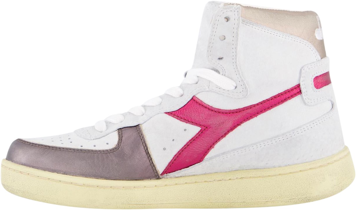 Diadora Dames Mi Basket Metal White/Fuchsia Wit